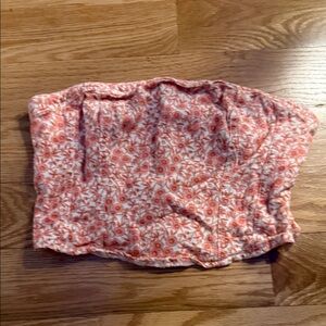 Floral Orange Strapless Corset Crop Top